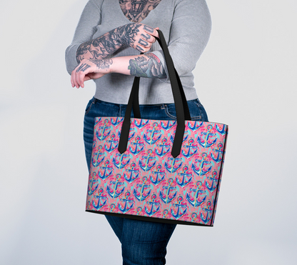 Anchors Vegan Leather Tote Bag