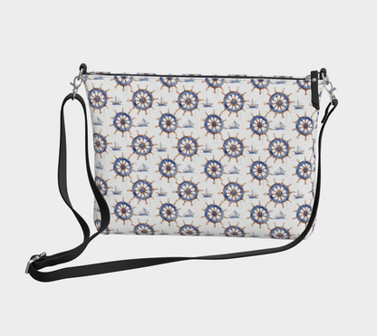 Captain's Wheel Vegan Leather Crossbody Purse