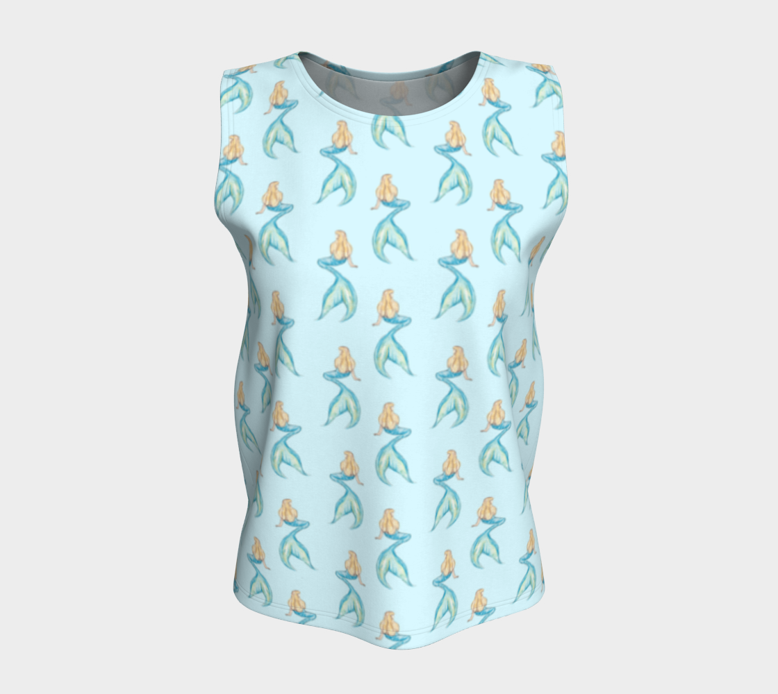 127 Blue Mermaid Loose Tank Top