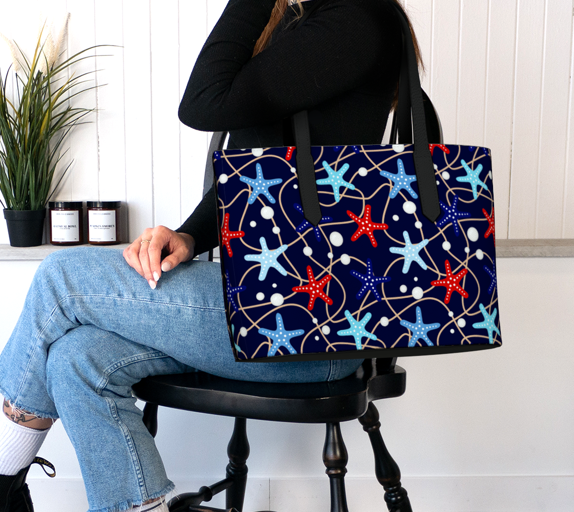 Starfish and Pearls 217 Vegan Leather Makeup Bag