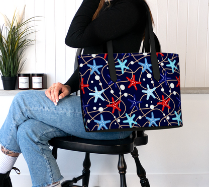 Starfish and Pearls 217 Vegan Leather Makeup Bag