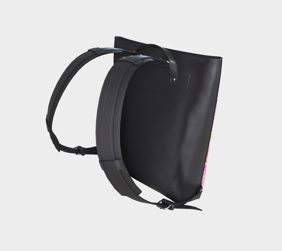 Colorful Shells Vegan Leather Back Pack Black