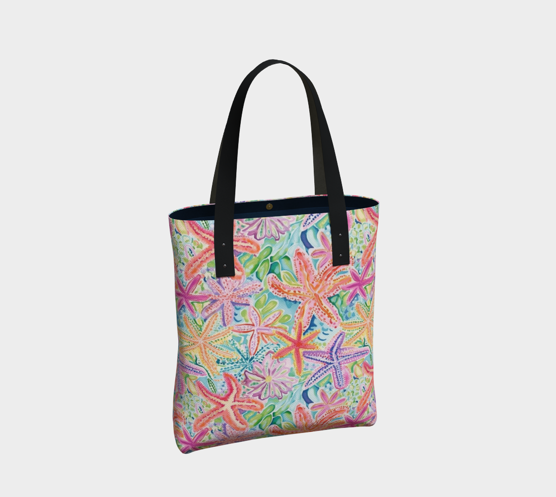 Multi Colored Starfish Tote Bag