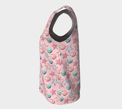 Pink Shells Loose Tank Top