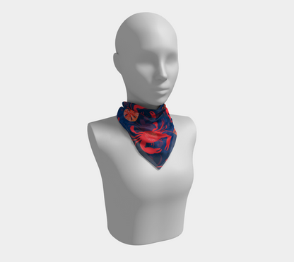 Crab and Sand Dollar Square Scarf