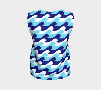 Blue Waves Loose Tank Top