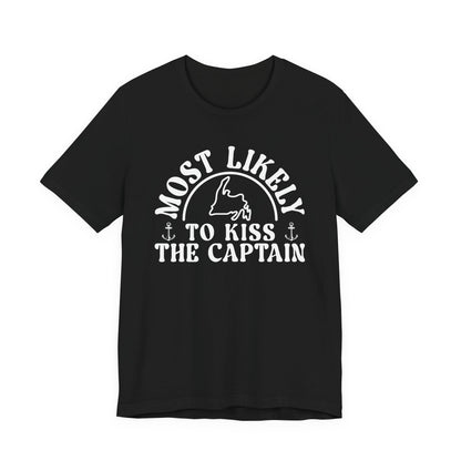 "Most Likely to Kiss the Captain" Black T-Shirt