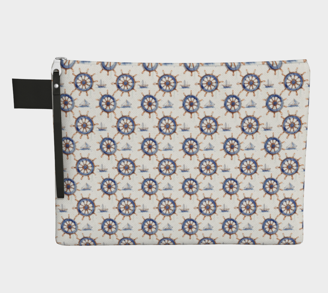 Captain's Wheel Vegan Leather Makeup Bag