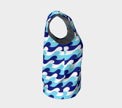 Blue Waves Loose Tank Top