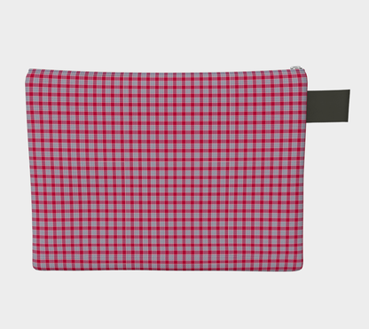 Red and Blue Plaid Zipper Carry-all