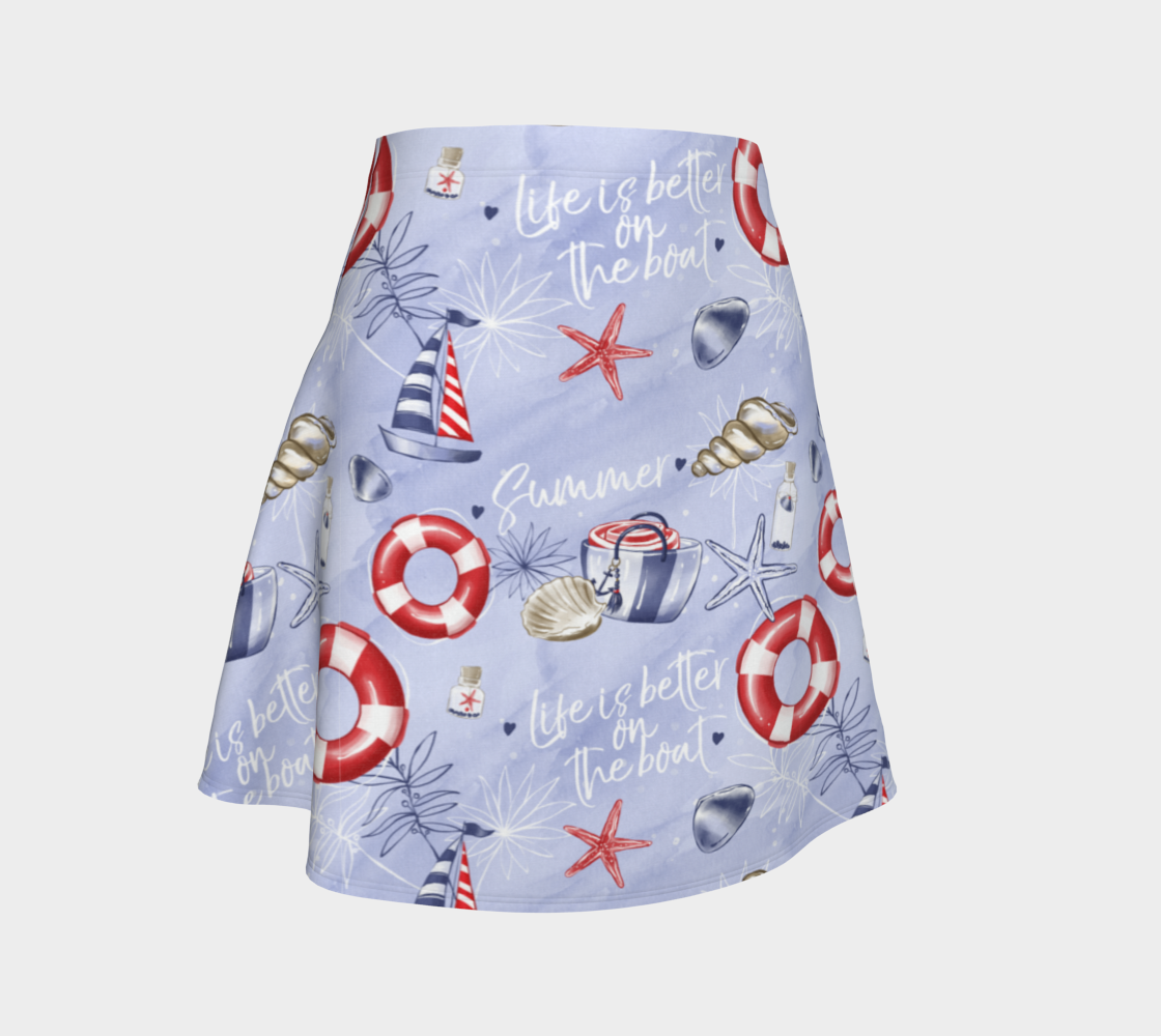 Life is better on the Boat Flare Skirt