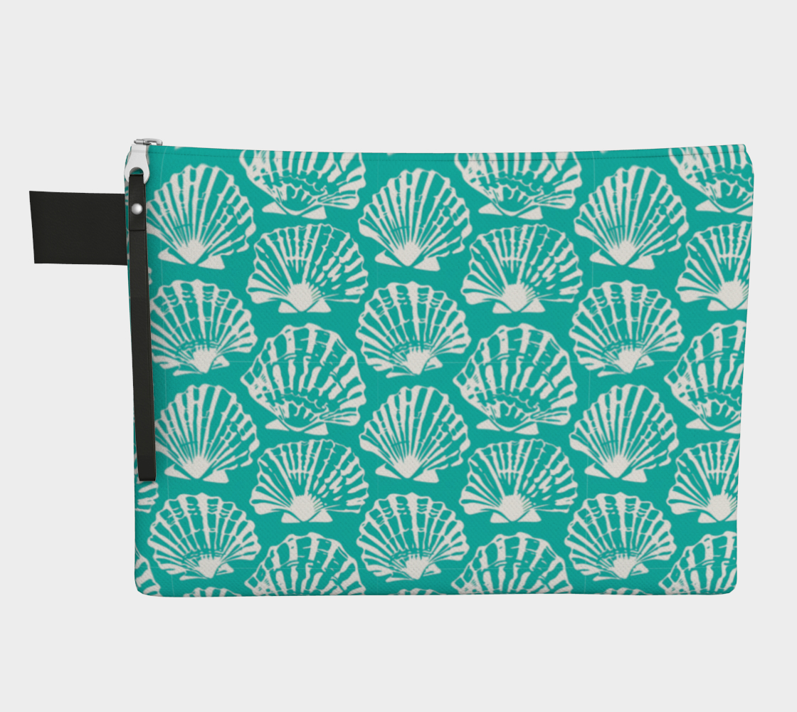 Teal Shell Zipper Carry-all
