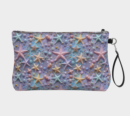 Lilac Starfish Vegan Leather Clutch Purse