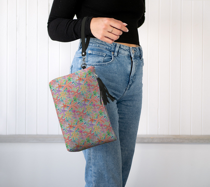 Multi Colored Starfish Vegan Leather Makeup Bag