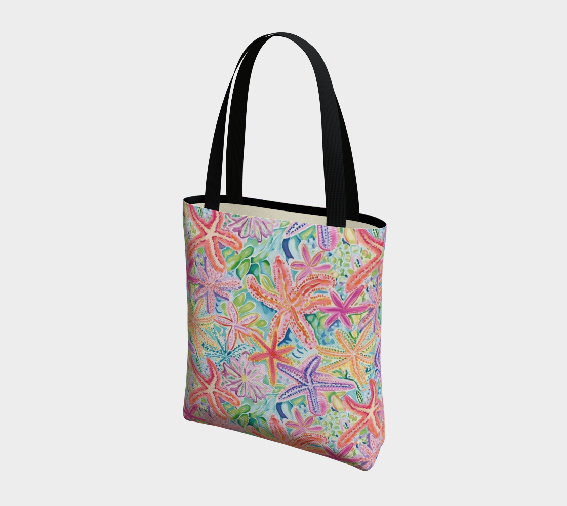 Multi Colored Starfish Tote Bag