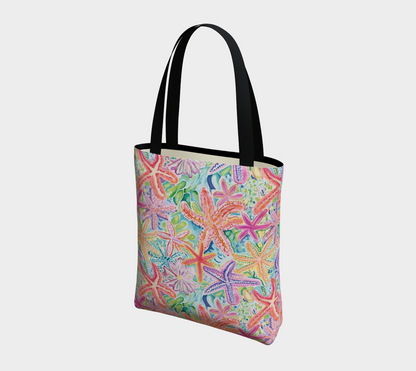 Multi Colored Starfish Tote Bag