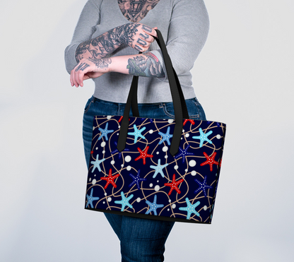 Starfish and Pearls 217 Vegan Leather Makeup Bag