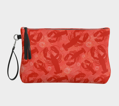 Red Lobster Vegan Leather Clutch Purse