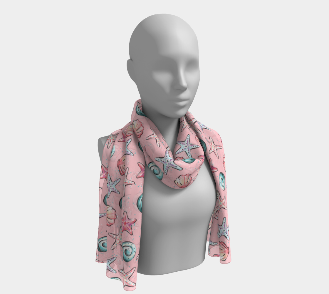 Pink Shells Long Scarf