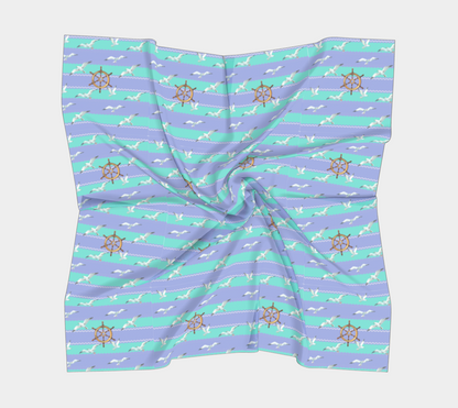 Blue/Lavender Stripes Square Scarf