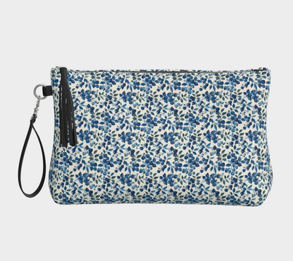Blueberries Vegan Leather Makeup Bag