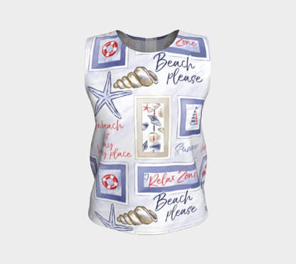 Beach Signs Loose Tank Top