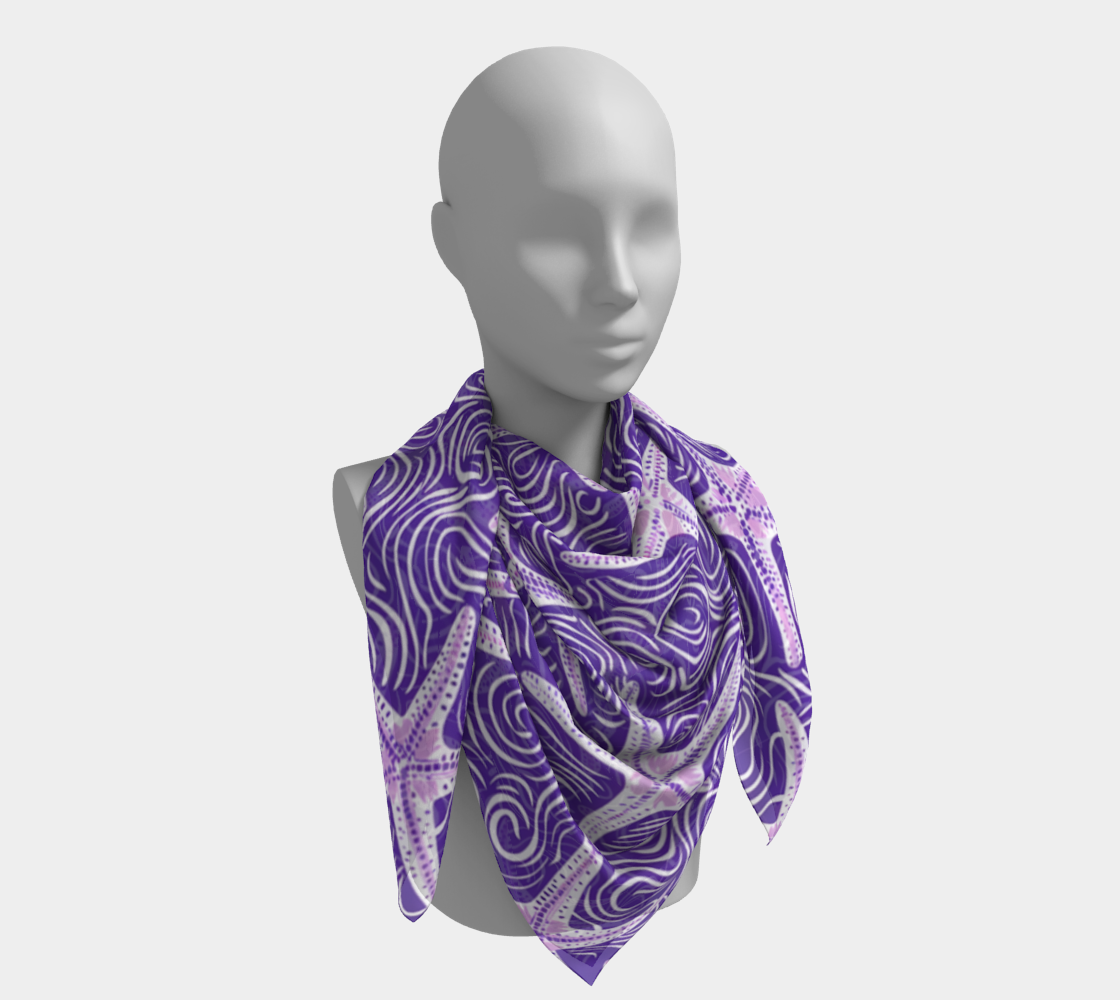 Purple Starfish Square Scarf 178