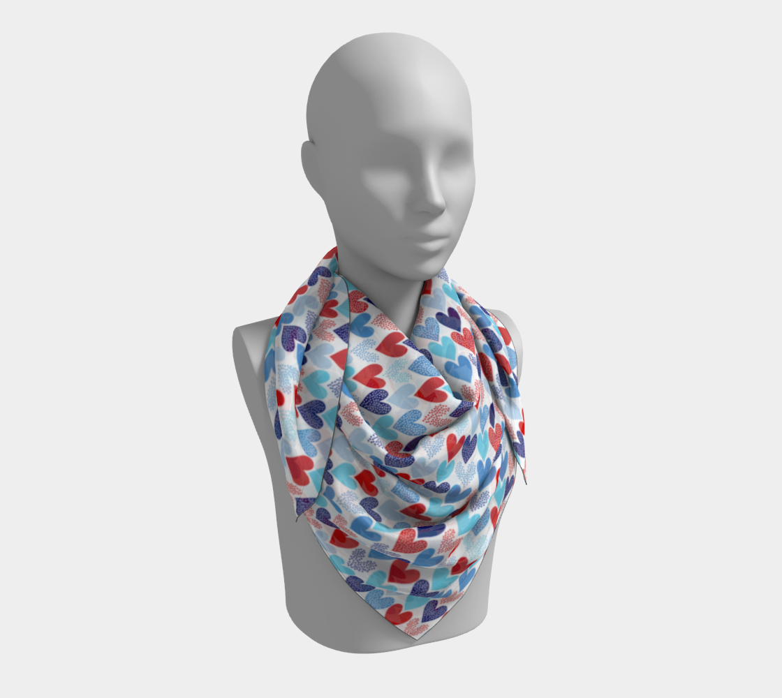 Nautical Hearts Square Scarf