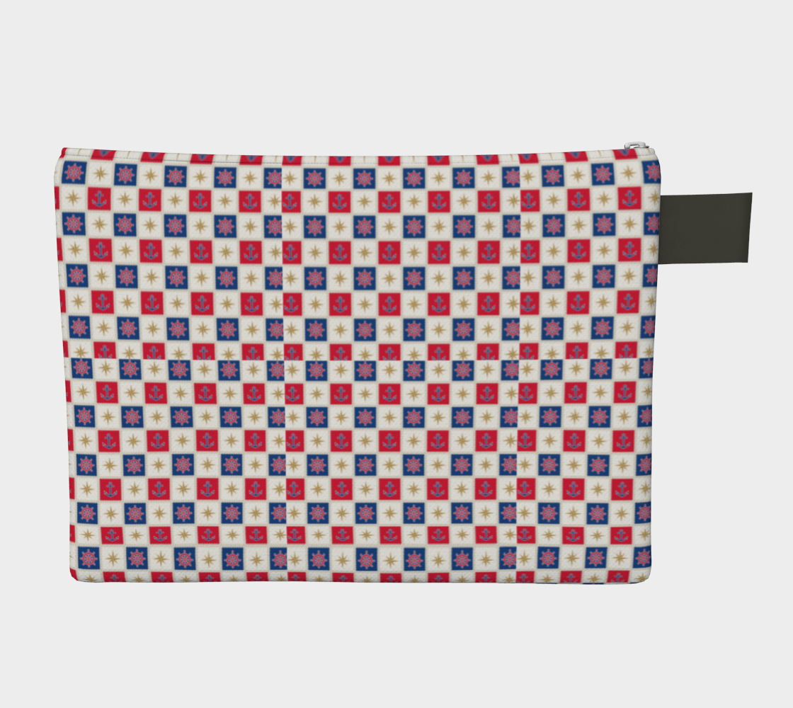 Anchor and Compass Cubes Zipper Carry-all