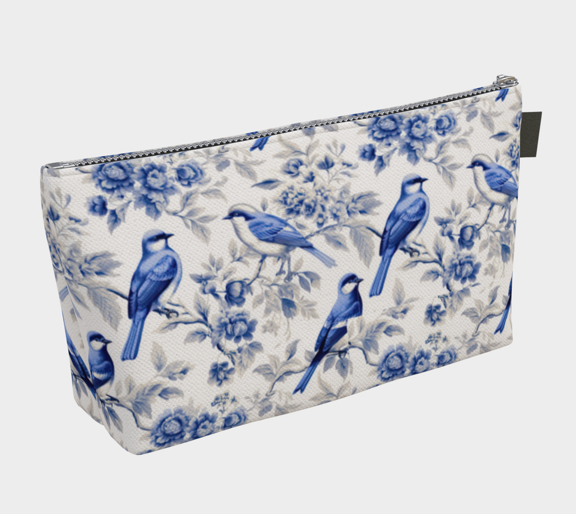 Bird Toile Make Up Bag