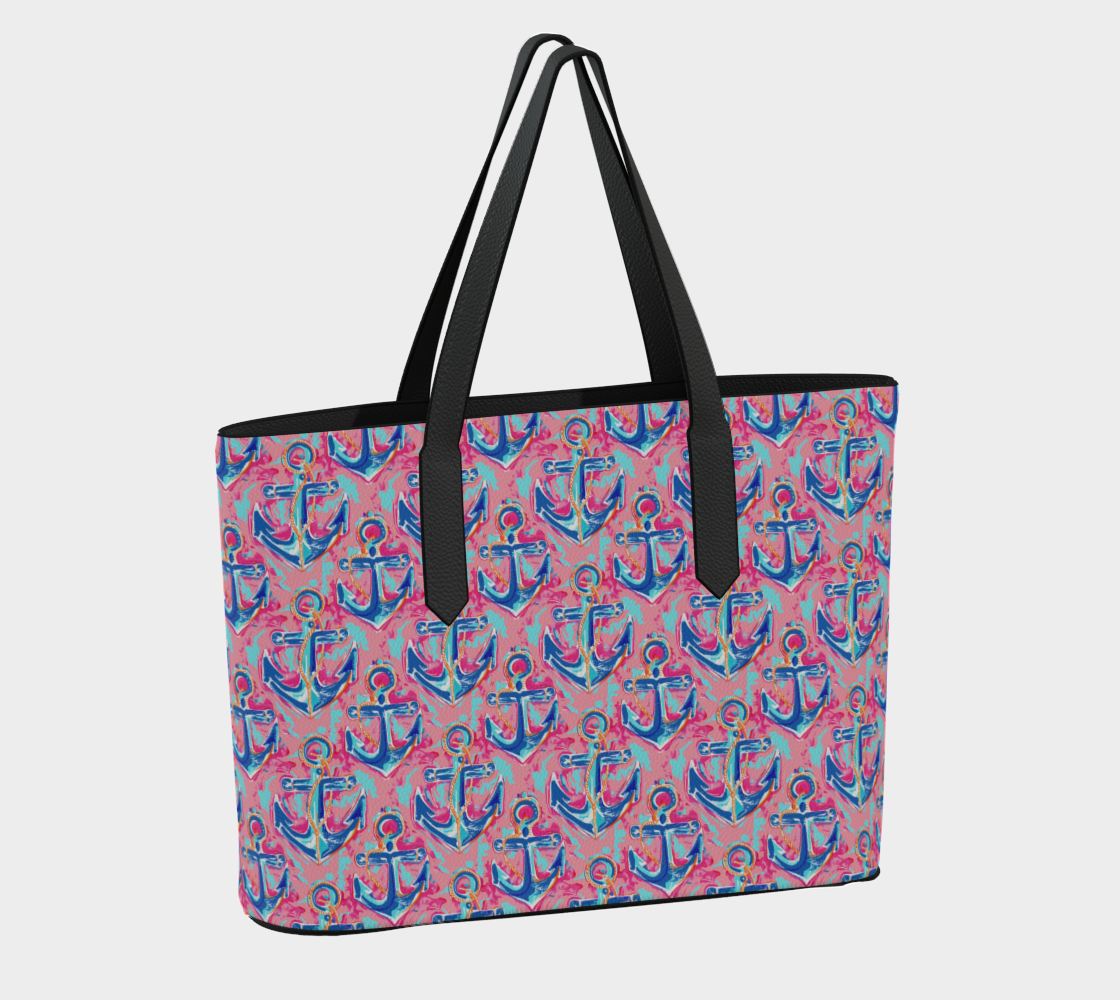 Anchors Vegan Leather Tote Bag