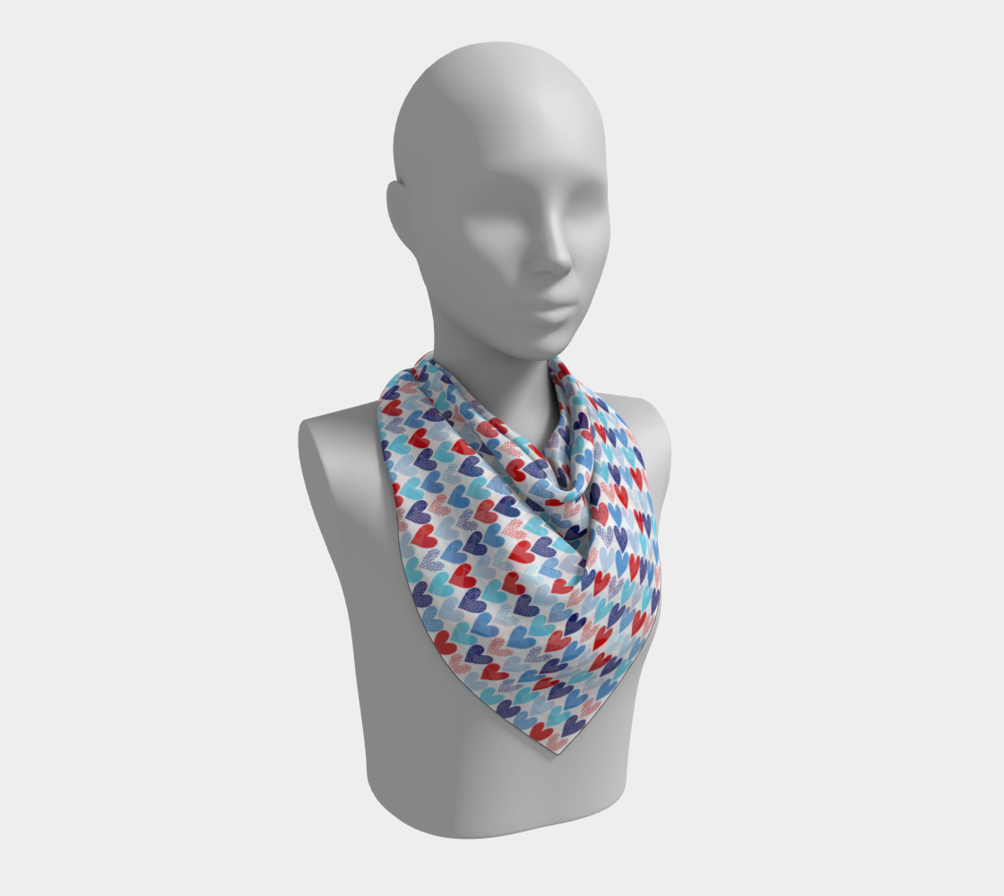 Nautical Hearts Square Scarf