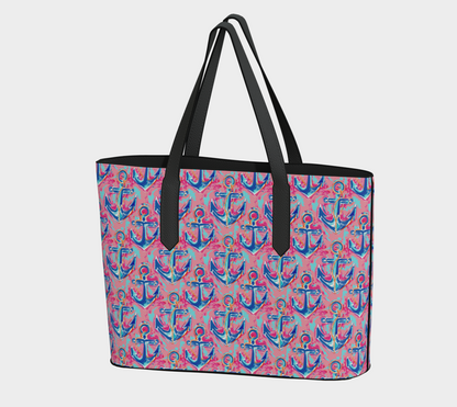 Anchors Vegan Leather Tote Bag