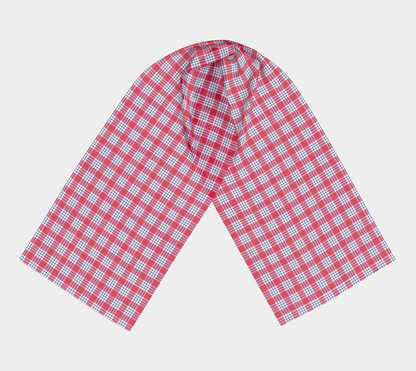 Red and Blue Plaid Long Scarf