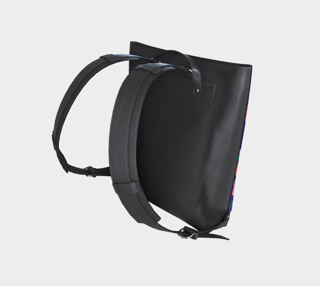 Royal Blue Under the Sea Vegan Leather Backpack 450