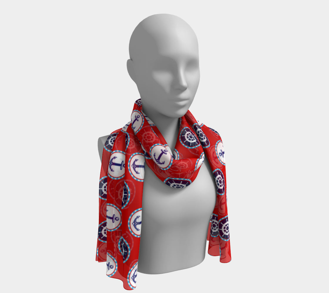Red with Circles Long Scarf