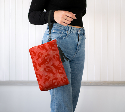 Red Lobster Vegan Leather Clutch Purse