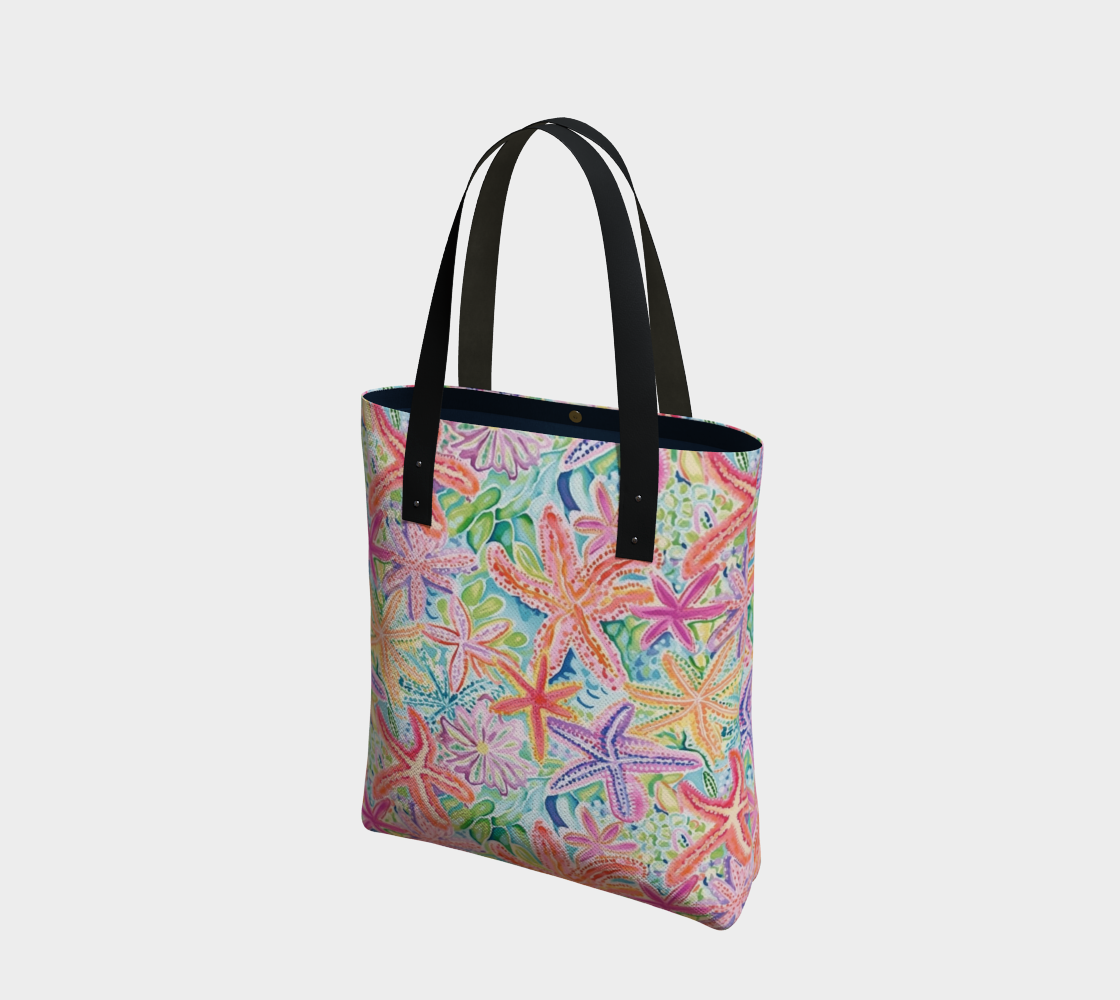 Multi Colored Starfish Tote Bag