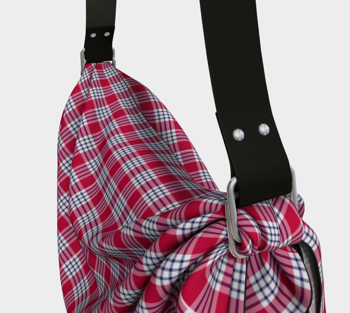 Red and Blue Plaid Origami Tote