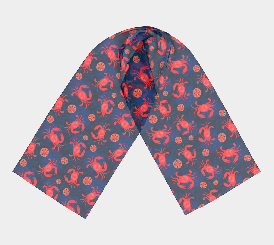 Crab and Sand Dollar Long Scarf