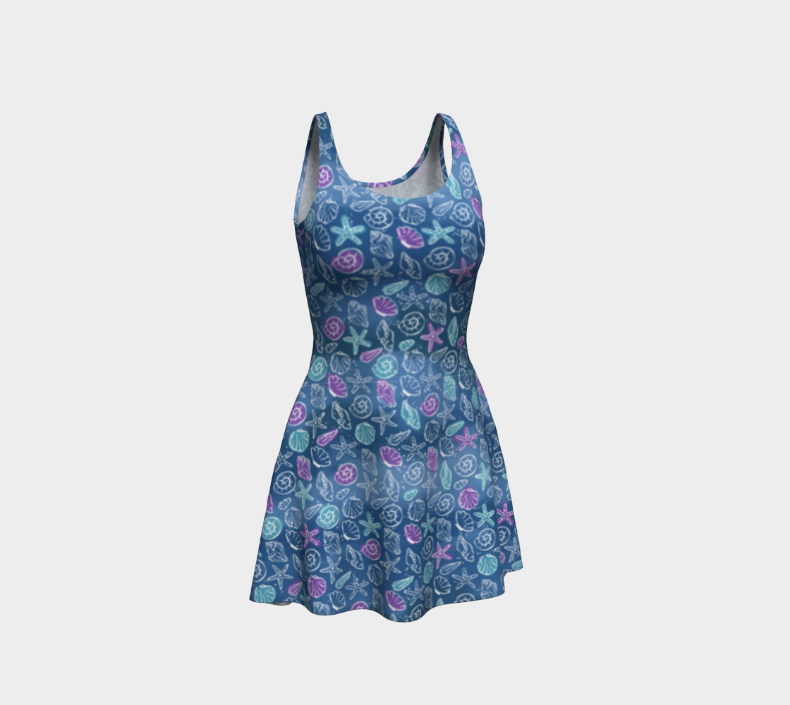 Blue Shells Flare Dress