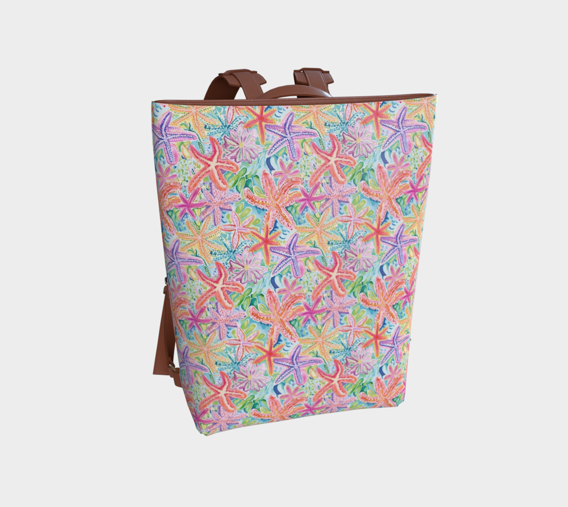 Multi Colored Starfish Vegan Leather Backpack