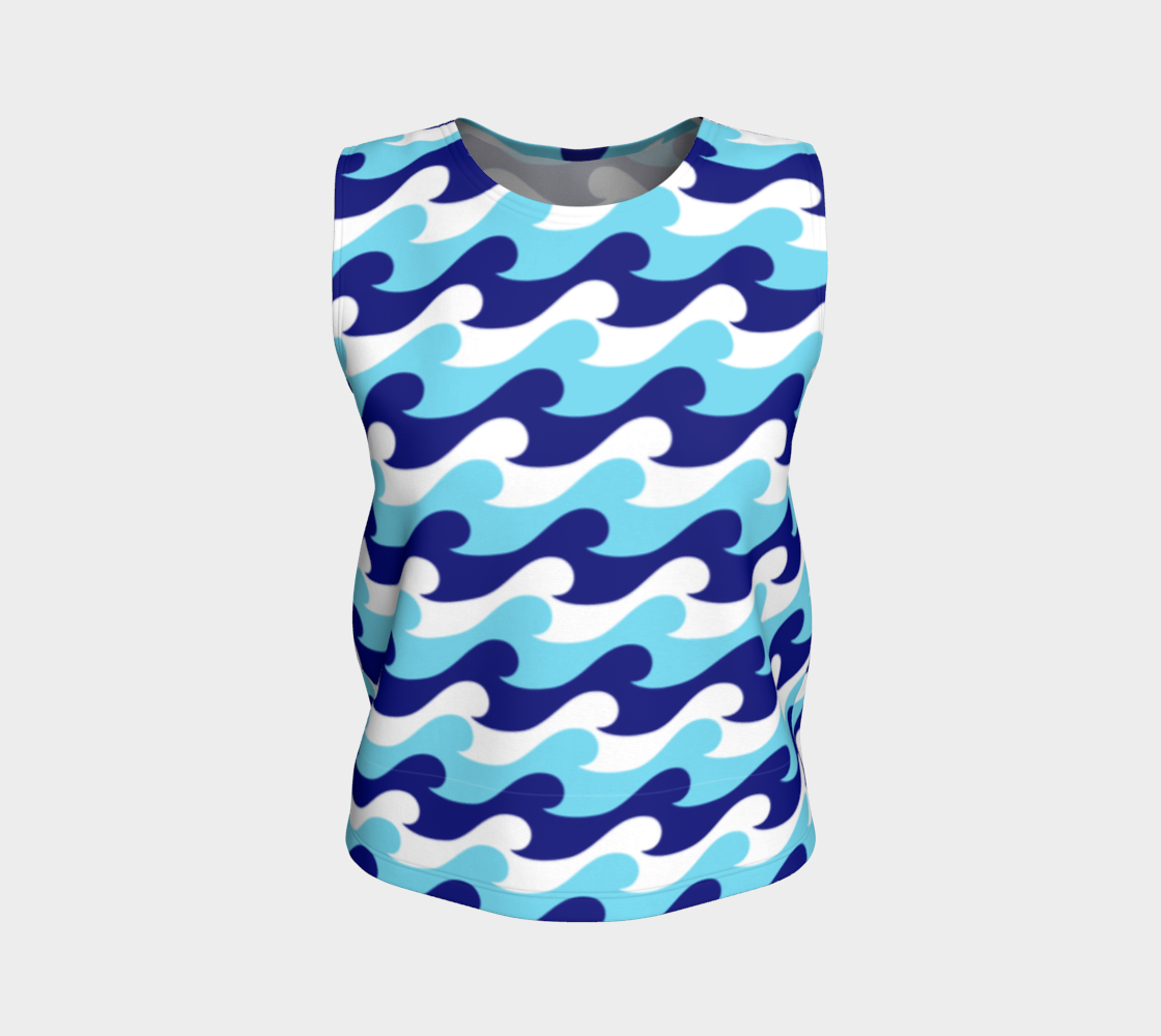 Blue Waves Loose Tank Top