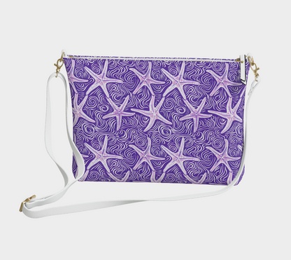 Purple Starfish Vegan Leather Tote Bag 1000