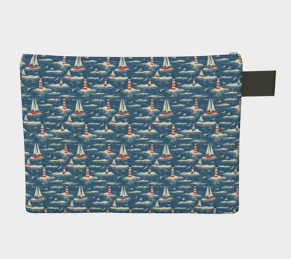 Blue, White, Red Crossbody Zipper Carry-all