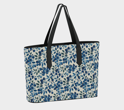 Blueberry Vegan Leather Tote Bag