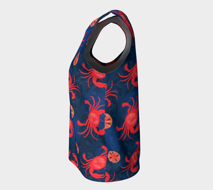 Crab and Sand Dollar Loose Tank Top