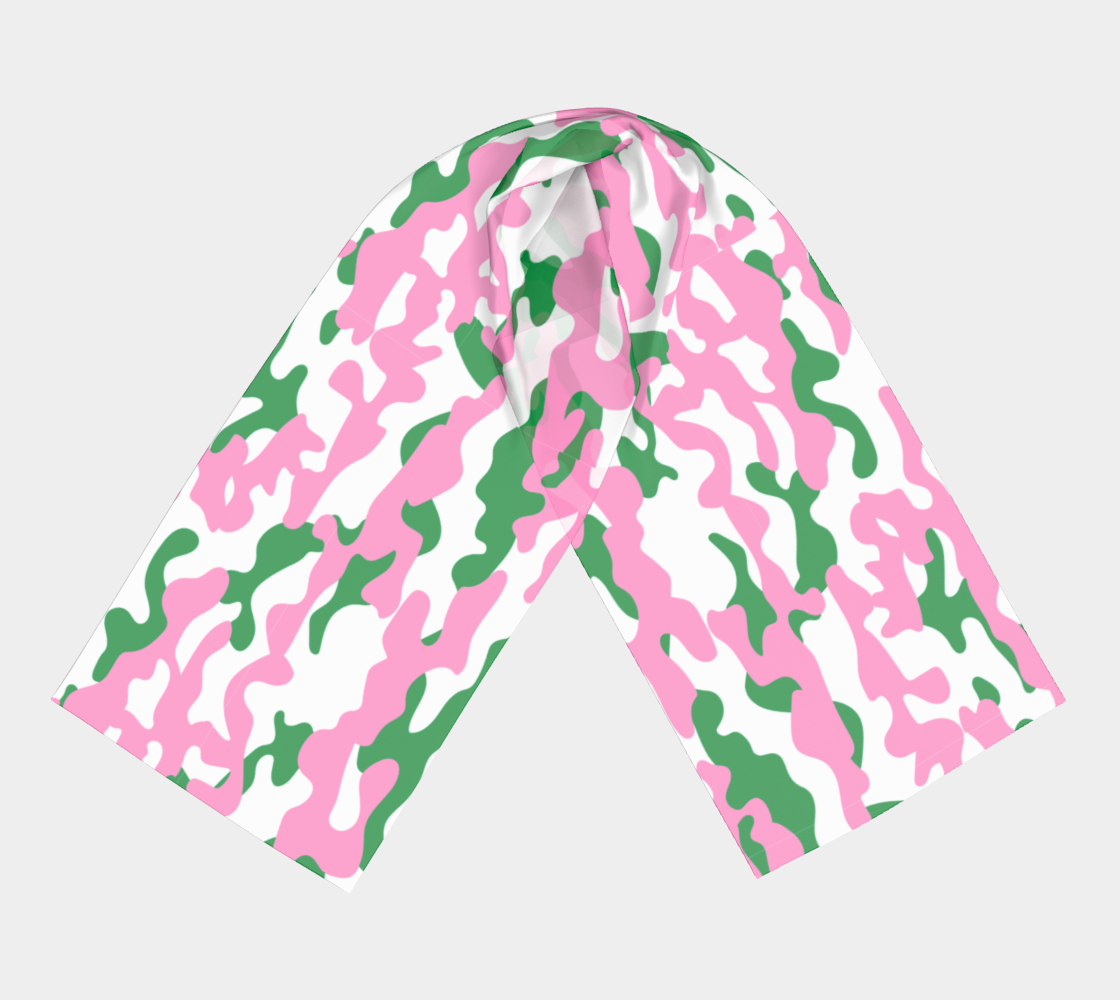 Pink and Green Camo long scarf