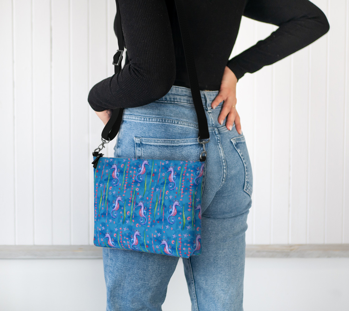 Seahorse Vegan Leather Crossbody Purse