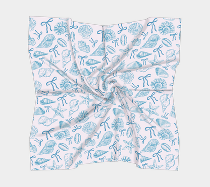 Summer Coquette Bow and Shells Vegan Leather Makeup Bag 343